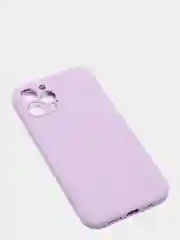 Лавандовый чехол для iPhone 12 PRO MAX матовый силиконовый с закрытым низом и бархатом внутри