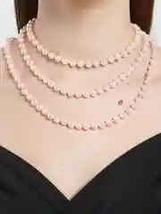 Розовый бусы из искусственного жемчуга