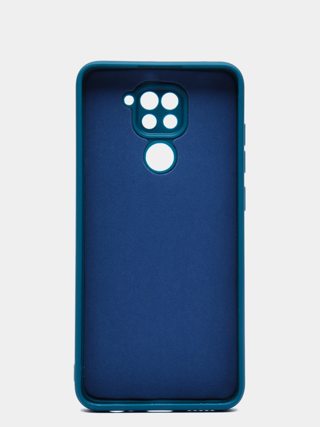 Синий меланж чехол для Xiaomi Redmi Note 9, матовый, силиконовый, с закрытым низом и бархатом внутри