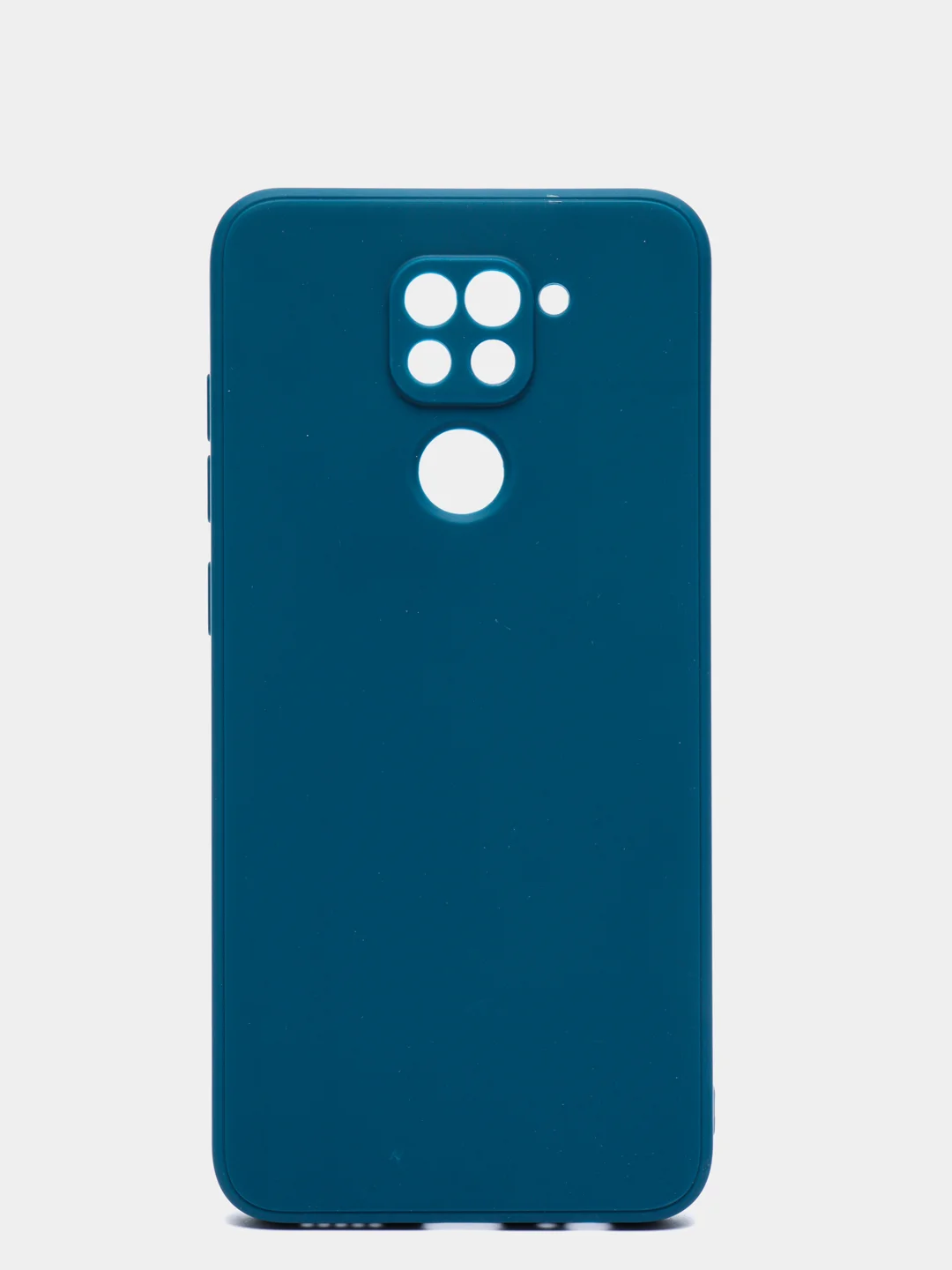 Синий меланж чехол для Xiaomi Redmi Note 9, матовый, силиконовый, с закрытым низом и бархатом внутри