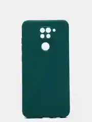 Зеленый чехол для Xiaomi Redmi Note 9, матовый, силиконовый, с закрытым низом и бархатом внутри