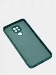 Зеленый чехол для Xiaomi Redmi Note 9, матовый, силиконовый, с закрытым низом и бархатом внутри