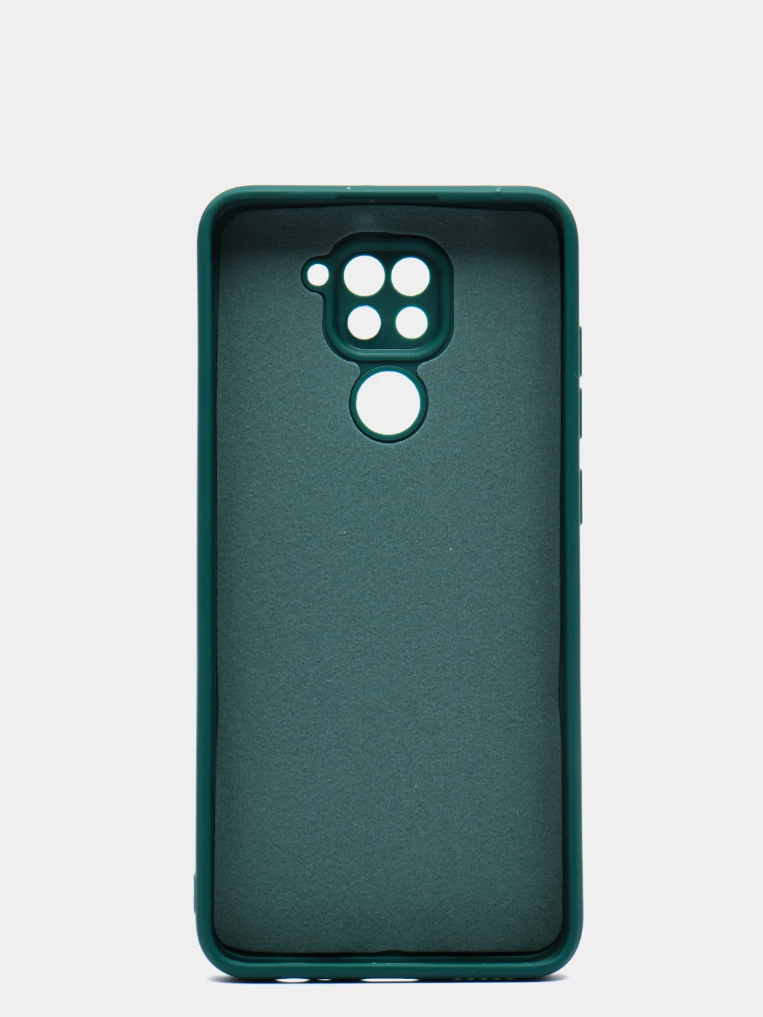 Зеленый чехол для Xiaomi Redmi Note 9, матовый, силиконовый, с закрытым низом и бархатом внутри