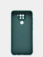 Зеленый чехол для Xiaomi Redmi Note 9, матовый, силиконовый, с закрытым низом и бархатом внутри