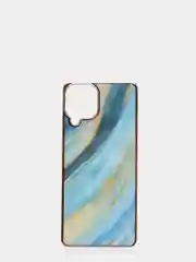 Лазурный чехол Samsung Galaxy A22 4G / M22 / M32 силиконовый с мраморным рисунком