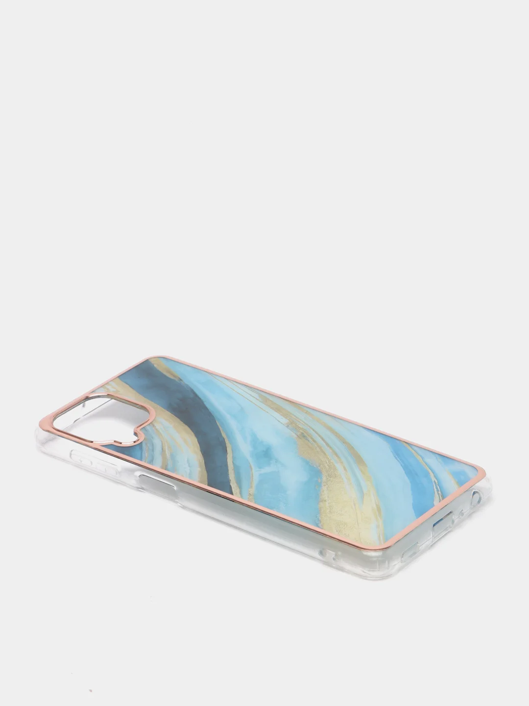 Лазурный чехол Samsung Galaxy A22 4G / M22 / M32 силиконовый с мраморным рисунком