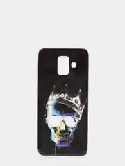 Черный чехол Samsung Galaxy A6 (2018), Самсунг Галакси А6 силиконовый с рисунком