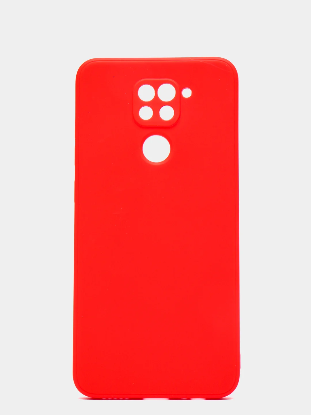Красный чехол для Xiaomi Redmi Note 9, матовый, силиконовый, с закрытым низом и бархатом внутри