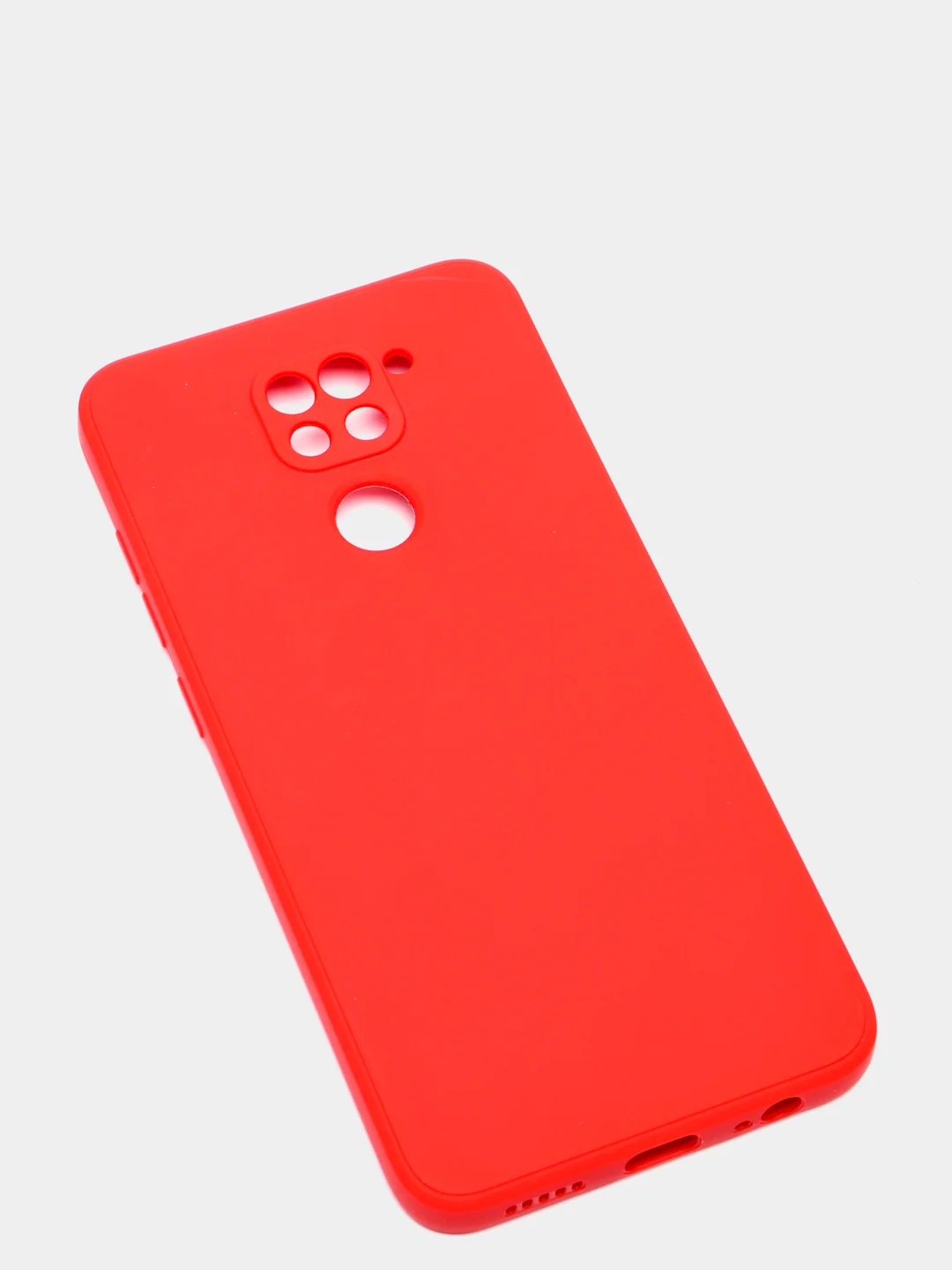 Красный чехол для Xiaomi Redmi Note 9, матовый, силиконовый, с закрытым низом и бархатом внутри