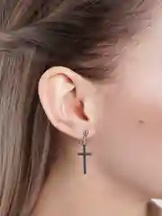 Серебряный серьги Крестики унисекс