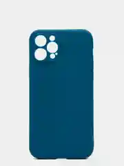 Синий меланж чехол силиконовый iPhone 12 PRO матовый с защитой камер, закрытым низом и бархатом внутри