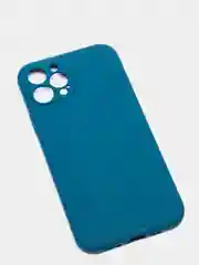 Синий меланж чехол силиконовый iPhone 12 PRO матовый с защитой камер, закрытым низом и бархатом внутри