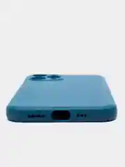 Синий меланж чехол силиконовый iPhone 12 PRO матовый с защитой камер, закрытым низом и бархатом внутри
