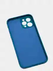 Синий меланж чехол силиконовый iPhone 12 PRO матовый с защитой камер, закрытым низом и бархатом внутри