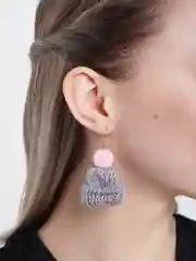 Серый серьги шапки, тапки