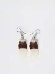 Коричневый серьги шапки, тапки