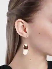 Коричневый серьги шапки, тапки