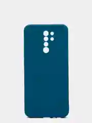 Синий меланж чехол для Xiaomi Redmi 9 матовый, силиконовый, с закрытым низом и бархатом внутри