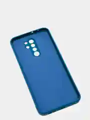 Синий меланж чехол для Xiaomi Redmi 9 матовый, силиконовый, с закрытым низом и бархатом внутри