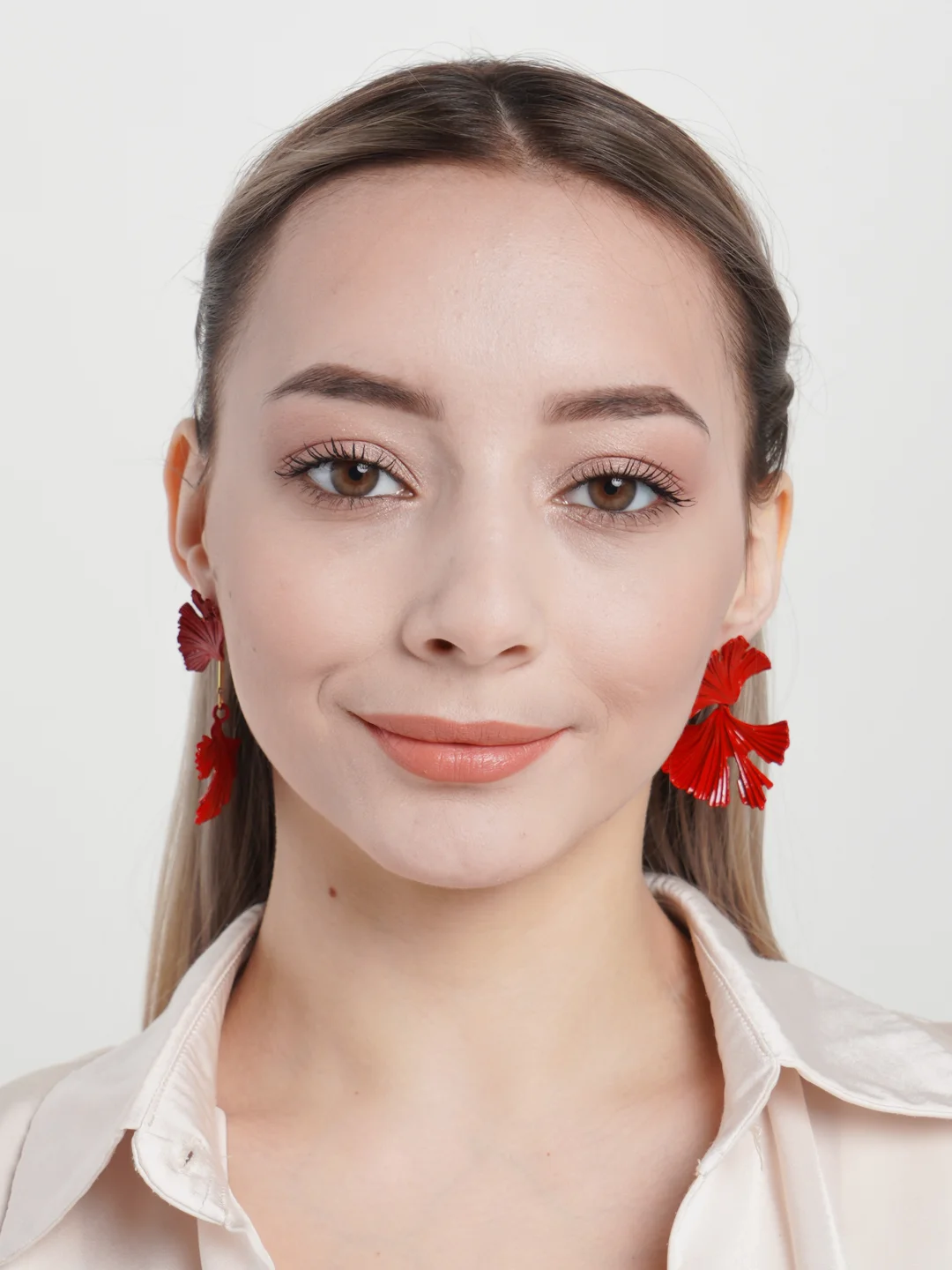 Серьги цветок / Серьги красные