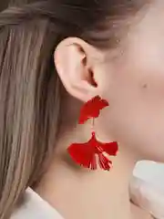 Серьги цветок / Серьги красные
