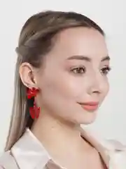 Серьги цветок / Серьги красные