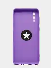 Фиолетовый чехол Samsung Galaxy A02, Самсунг Галакси А02 силиконовый с кольцом-держателем