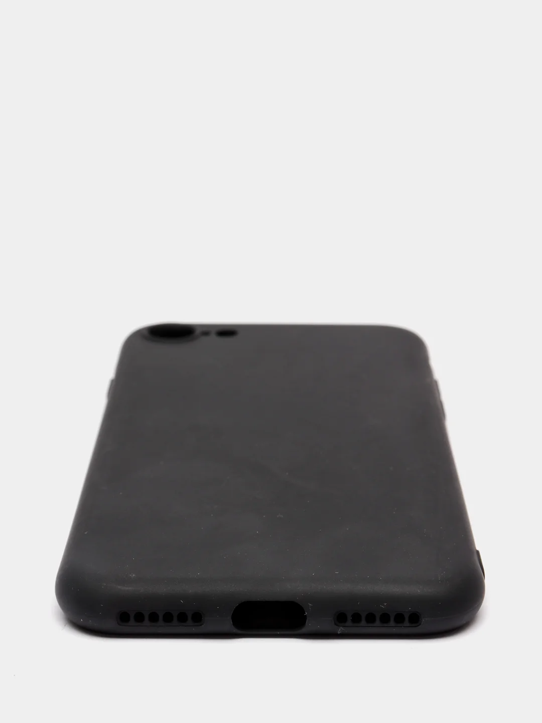 Черный чехол силиконовый для iPhone 7, 8 SE 2020, 11, 12, 13, Pro, Max, mini, защита камеры
