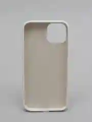 Белый чехол для iPhone 13 Silicone Case закрытый низ с логотипом