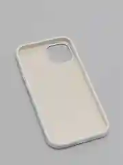 Белый чехол для iPhone 13 Silicone Case закрытый низ с логотипом