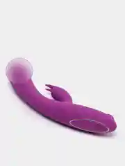 Фиолетовый вибратор женский "Кролик", для стимуляции клитора, 3 в 1