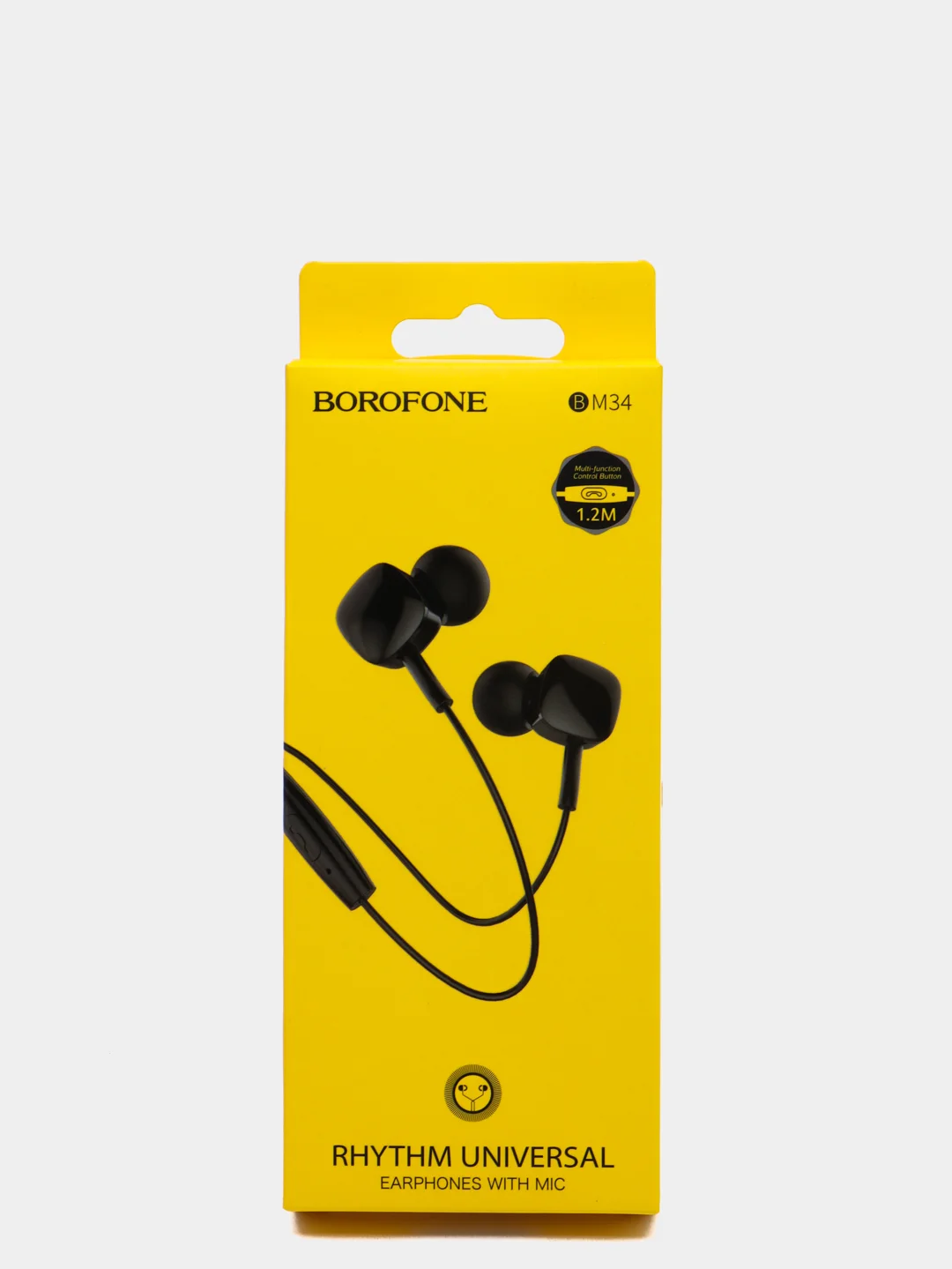 Черный наушники проводные с микрофоном Borofone BM34 / jack 3,5 мм / для айфон и андроид