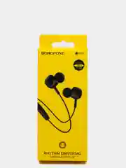 Черный наушники проводные с микрофоном Borofone BM34 / jack 3,5 мм / для айфон и андроид