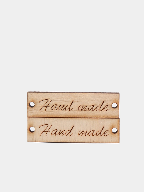 Деревянные заготовки для декора "Hand made"  прямоугольные, 2 штуки