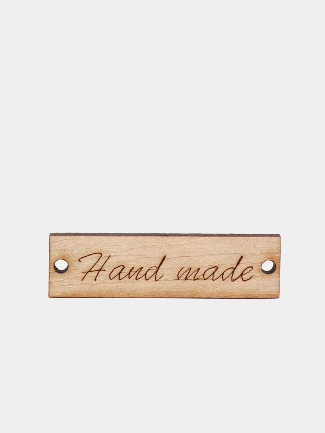 Серебряный деревянные заготовки для декора "Hand made"  прямоугольные, 2 штуки