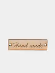 Серебряный деревянные заготовки для декора "Hand made"  прямоугольные, 2 штуки