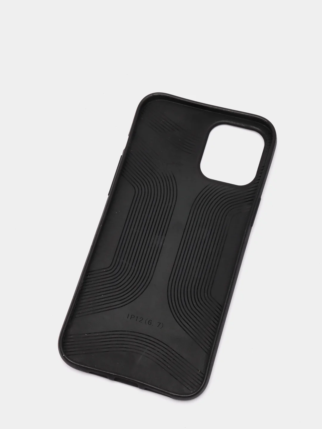 Черный чехол iPhone 12 Mini, 12 / 12 Pro, 12 Pro Max силиконовый "под кожу"