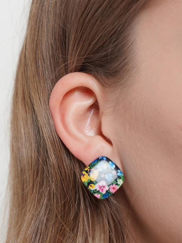 Серьги Print lozenges mini