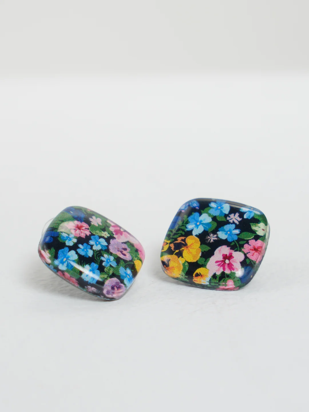 Черный серьги Print lozenges mini