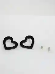 Черный серьги Minimalism "Сердца"