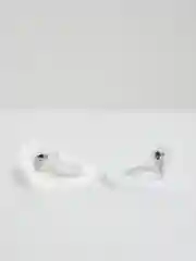 Белый серьги Minimalism "Сердца"