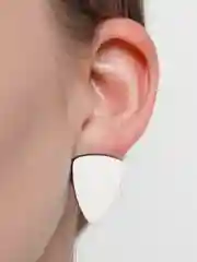 Белый серьги Wood fang mini