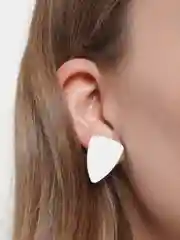 Белый серьги Wood fang mini