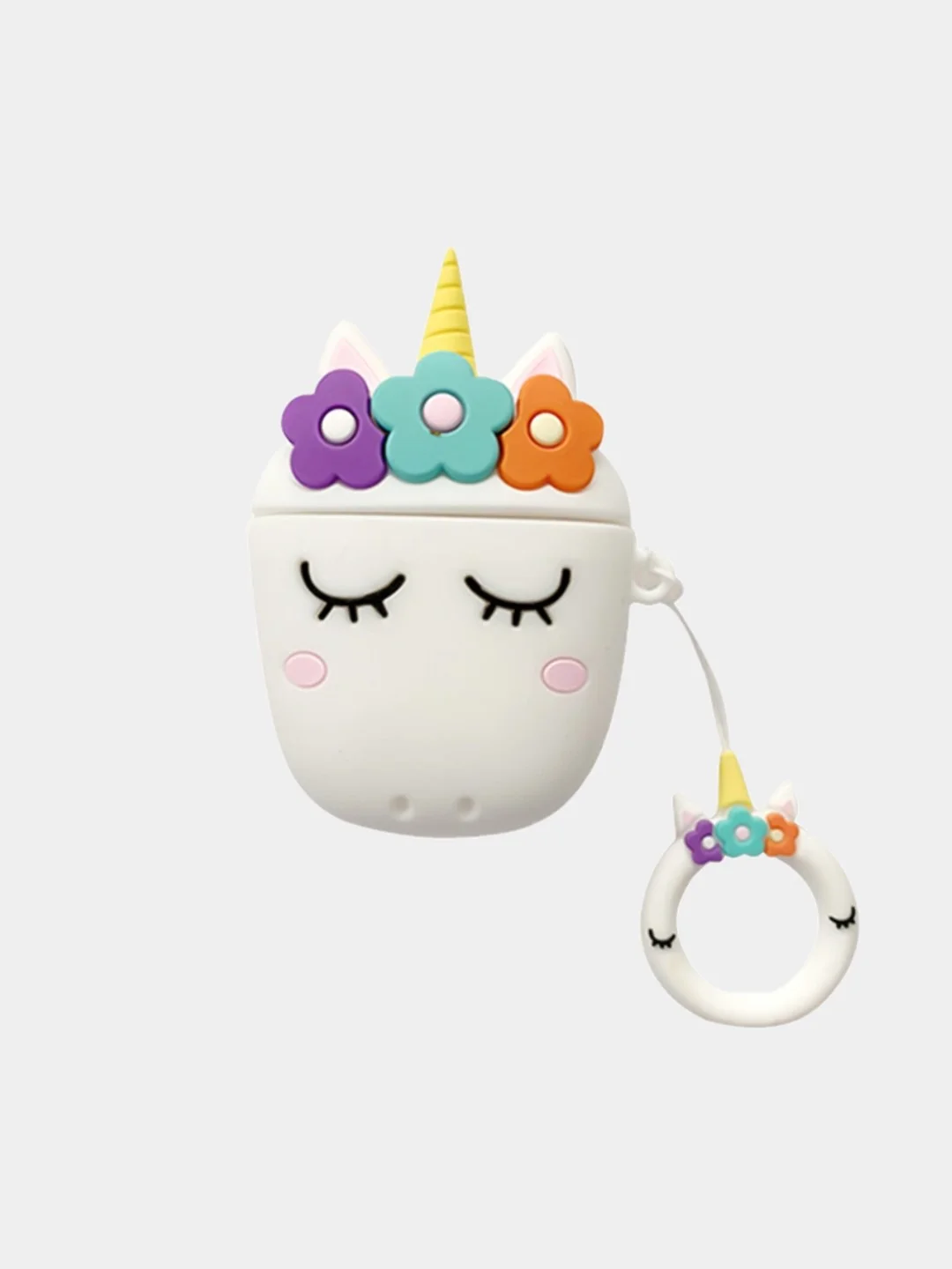 Серебряный чехол для наушников AirPods 1/2 силиконовый