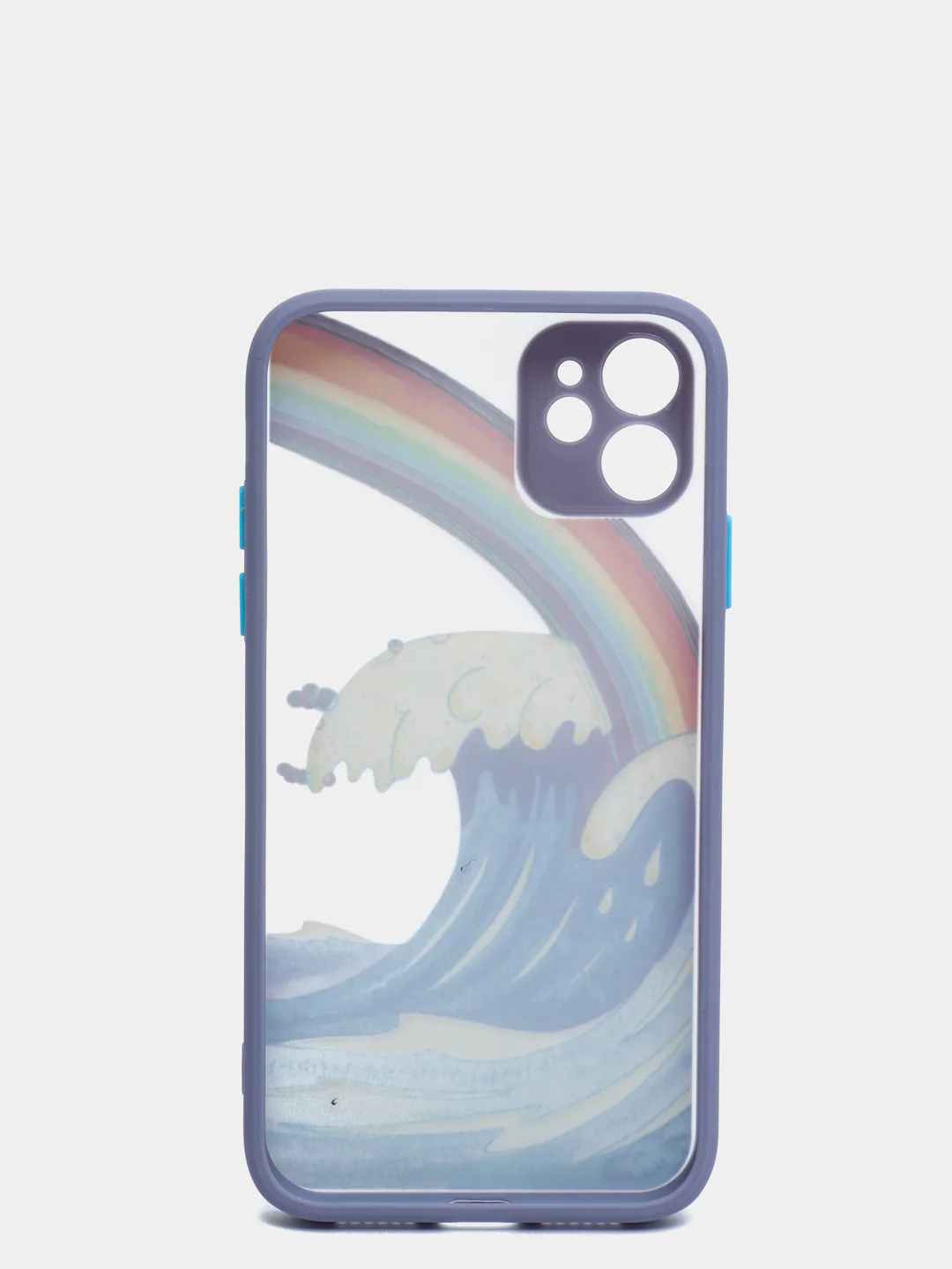 Голубой чехол "Волна" для iPhone, на айфон 7/8 Plus 11 12/12 Pro 13 XR