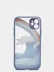 Голубой чехол "Волна" для iPhone, на айфон 7/8 Plus 11 12/12 Pro 13 XR