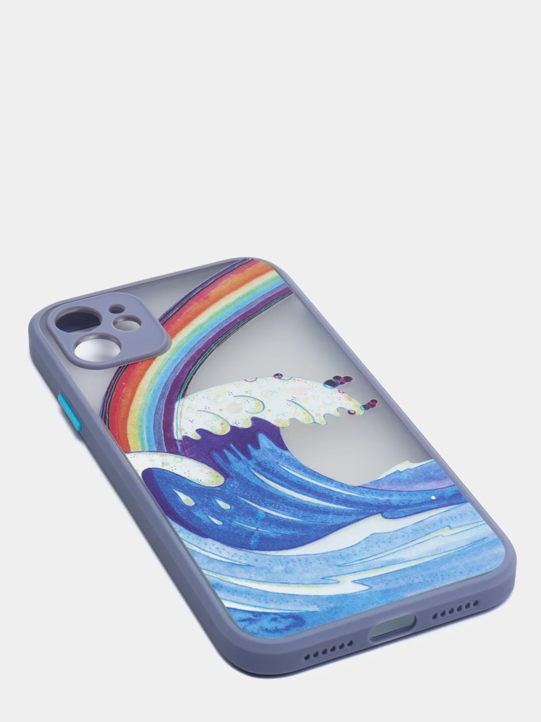Голубой чехол "Волна" для iPhone, на айфон 7/8 Plus 11 12/12 Pro 13 XR