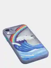 Голубой чехол "Волна" для iPhone, на айфон 7/8 Plus 11 12/12 Pro 13 XR