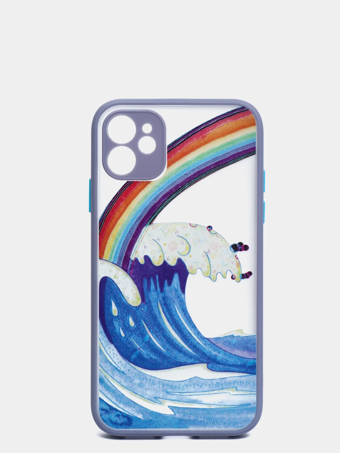 Голубой чехол "Волна" для iPhone, на айфон 7/8 Plus 11 12/12 Pro 13 XR