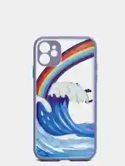 Голубой чехол "Волна" для iPhone, на айфон 7/8 Plus 11 12/12 Pro 13 XR